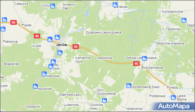 mapa Apolonka gmina Janów, Apolonka gmina Janów na mapie Targeo