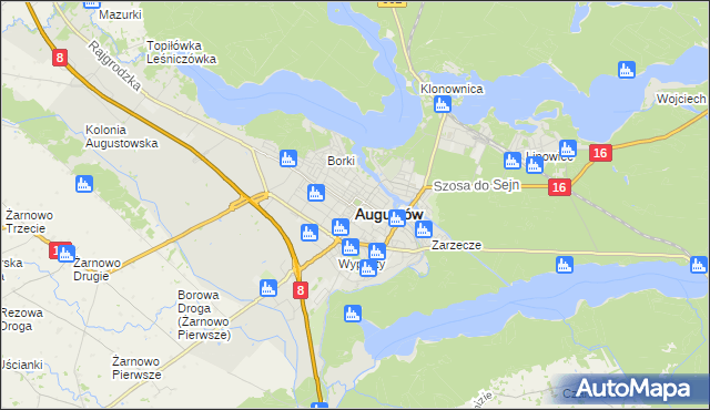mapa Augustów, Augustów na mapie Targeo