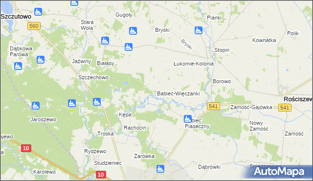 mapa Babiec-Więczanki, Babiec-Więczanki na mapie Targeo