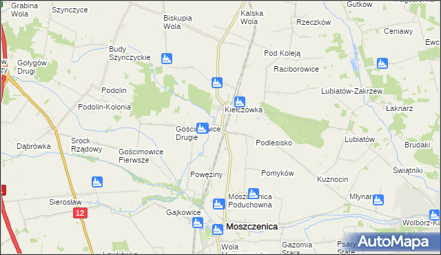 mapa Baby gmina Moszczenica, Baby gmina Moszczenica na mapie Targeo