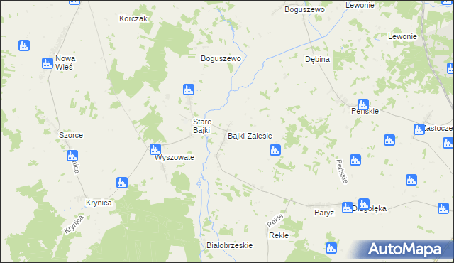 mapa Bajki-Zalesie, Bajki-Zalesie na mapie Targeo
