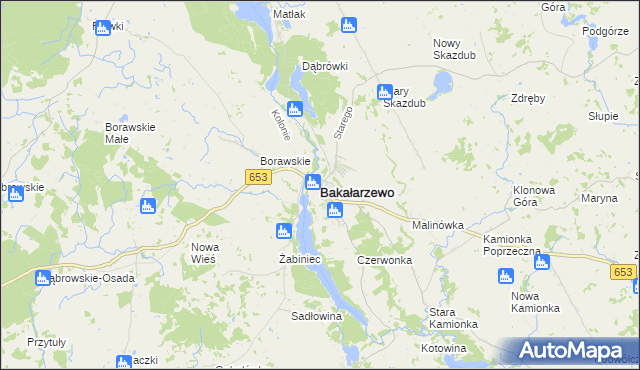 mapa Bakałarzewo, Bakałarzewo na mapie Targeo