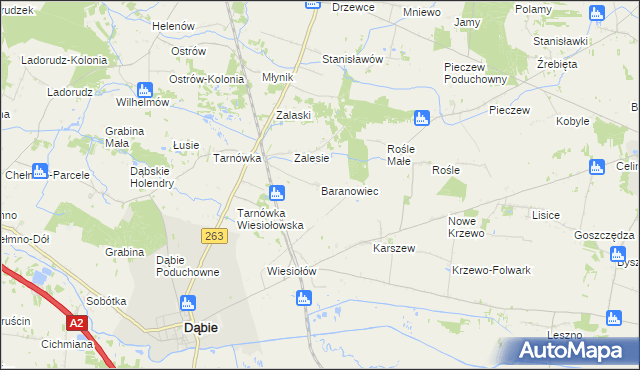 mapa Baranowiec, Baranowiec na mapie Targeo