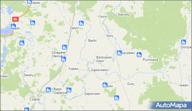 mapa Bartkowski Dwór, Bartkowski Dwór na mapie Targeo