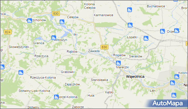 mapa Bartłomiejowice gmina Wąwolnica, Bartłomiejowice gmina Wąwolnica na mapie Targeo