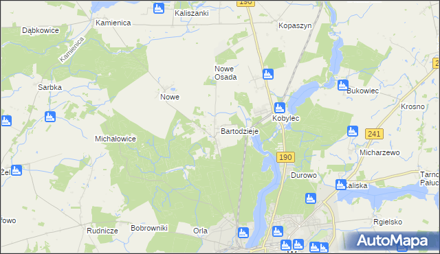 mapa Bartodzieje gmina Wągrowiec, Bartodzieje gmina Wągrowiec na mapie Targeo