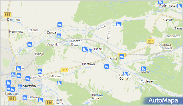 mapa Basznia Dolna, Basznia Dolna na mapie Targeo
