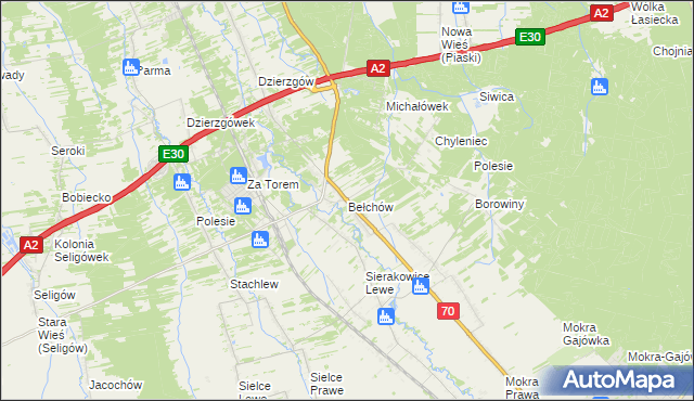 mapa Bełchów, Bełchów na mapie Targeo