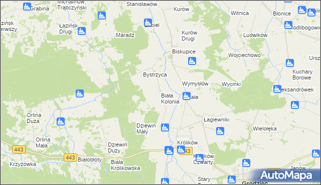 mapa Biała Kolonia, Biała Kolonia na mapie Targeo