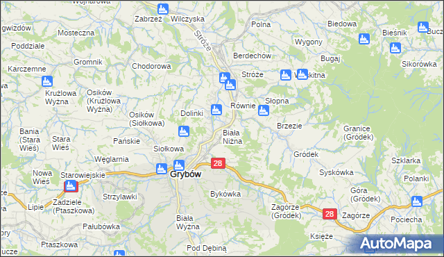 mapa Biała Niżna, Biała Niżna na mapie Targeo