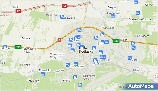mapa Białej Podlaskiej, Biała Podlaska na mapie Targeo