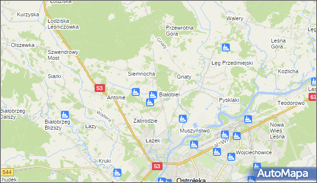 mapa Białobiel, Białobiel na mapie Targeo