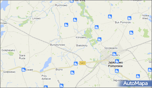 mapa Białobłoty gmina Świecie nad Osą, Białobłoty gmina Świecie nad Osą na mapie Targeo