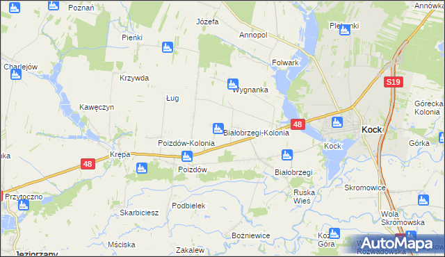 mapa Białobrzegi-Kolonia, Białobrzegi-Kolonia na mapie Targeo
