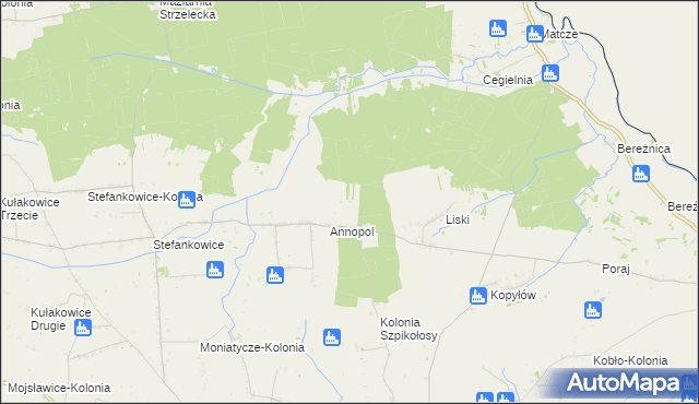 mapa Białoskóry gmina Hrubieszów, Białoskóry gmina Hrubieszów na mapie Targeo