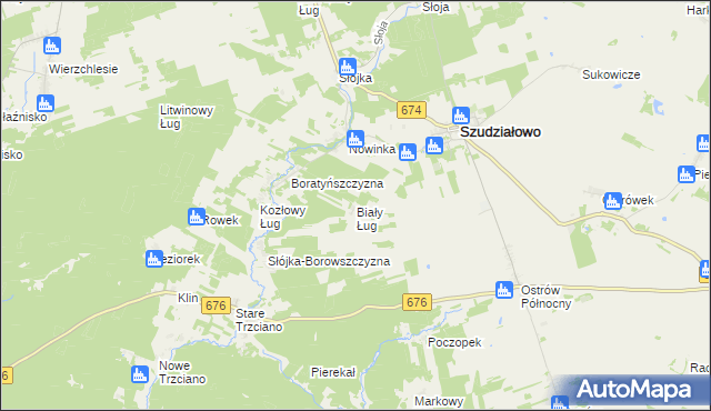 mapa Biały Ług gmina Szudziałowo, Biały Ług gmina Szudziałowo na mapie Targeo