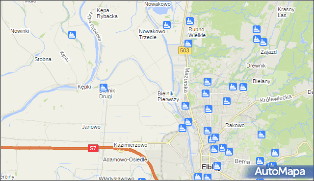 mapa Bielnik Pierwszy, Bielnik Pierwszy na mapie Targeo