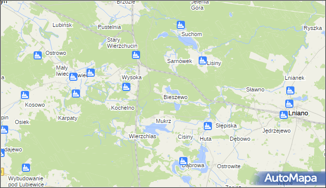 mapa Bieszewo, Bieszewo na mapie Targeo