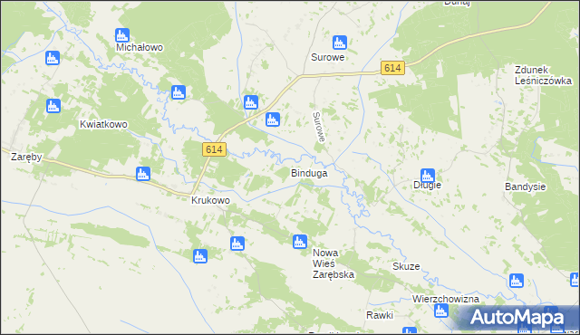 mapa Binduga gmina Chorzele, Binduga gmina Chorzele na mapie Targeo
