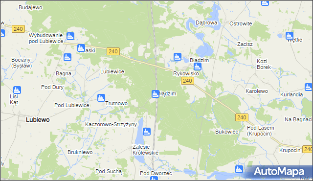 mapa Błądzim gmina Cekcyn, Błądzim gmina Cekcyn na mapie Targeo