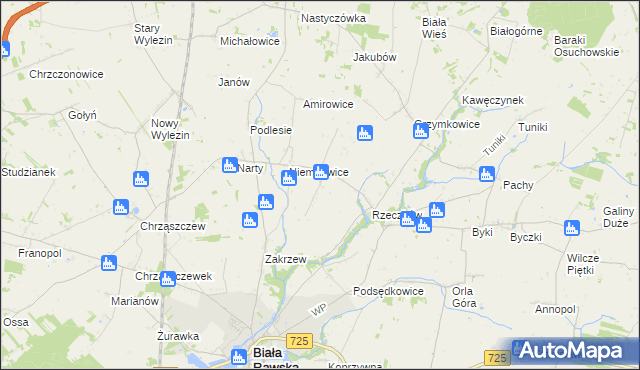 mapa Błażejewice, Błażejewice na mapie Targeo