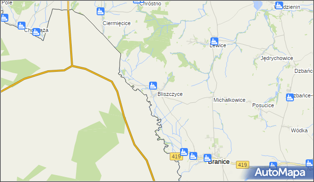 mapa Bliszczyce, Bliszczyce na mapie Targeo