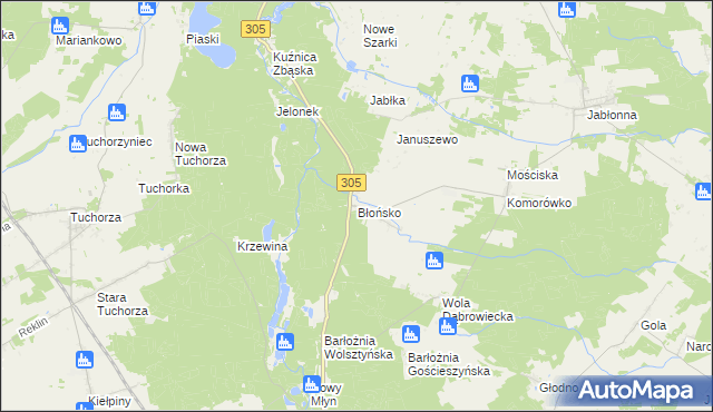 mapa Błońsko, Błońsko na mapie Targeo