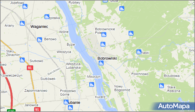 mapa Bobrowniki powiat lipnowski, Bobrowniki powiat lipnowski na mapie Targeo