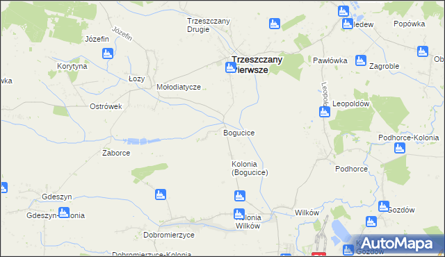 mapa Bogucice gmina Trzeszczany, Bogucice gmina Trzeszczany na mapie Targeo