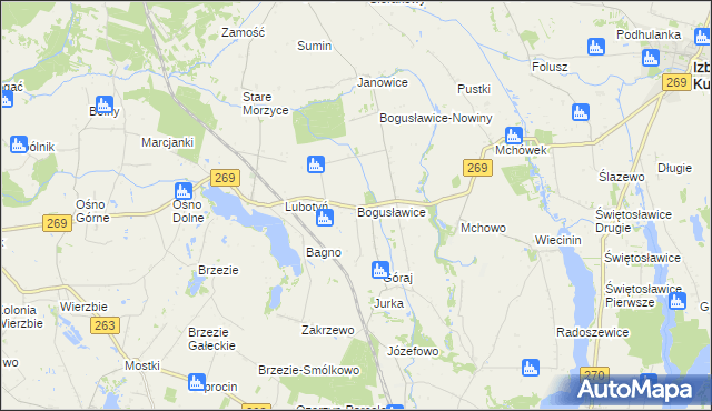 mapa Bogusławice gmina Babiak, Bogusławice gmina Babiak na mapie Targeo