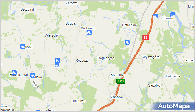 mapa Boguszyce gmina Nowogard, Boguszyce gmina Nowogard na mapie Targeo