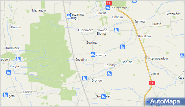 mapa Bógwidze, Bógwidze na mapie Targeo
