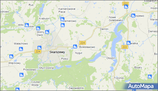 mapa Bolesławowo gmina Skarszewy, Bolesławowo gmina Skarszewy na mapie Targeo