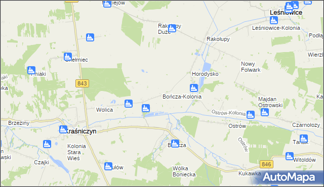mapa Bończa-Kolonia, Bończa-Kolonia na mapie Targeo