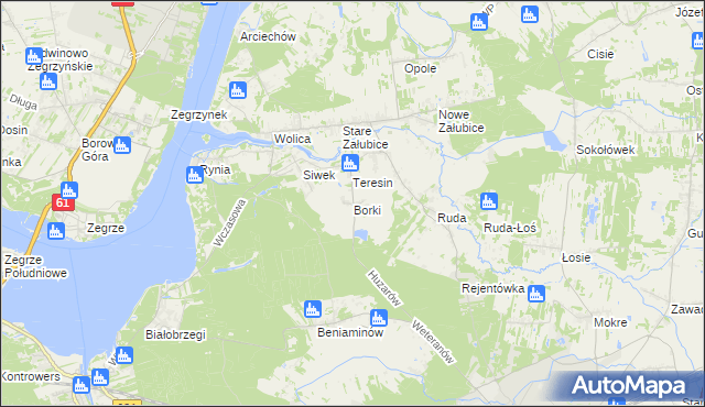 mapa Borki gmina Radzymin, Borki gmina Radzymin na mapie Targeo