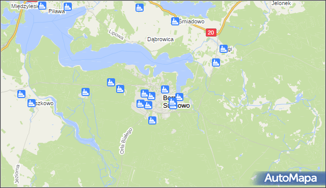 mapa Borne Sulinowo, Borne Sulinowo na mapie Targeo