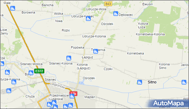 mapa Borowina Sitaniecka, Borowina Sitaniecka na mapie Targeo