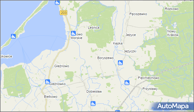 mapa Boryszewo, Boryszewo na mapie Targeo