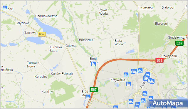 mapa Bród Stary, Bród Stary na mapie Targeo