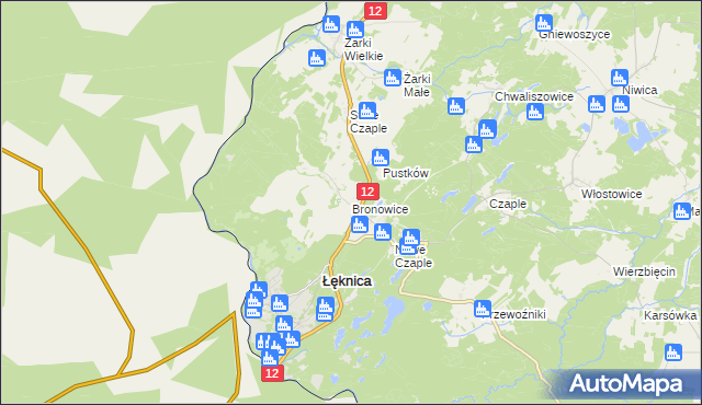 mapa Bronowice gmina Trzebiel, Bronowice gmina Trzebiel na mapie Targeo