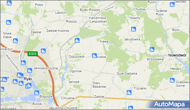 mapa Brusów, Brusów na mapie Targeo