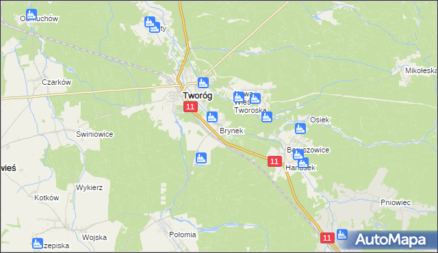 mapa Brynek, Brynek na mapie Targeo