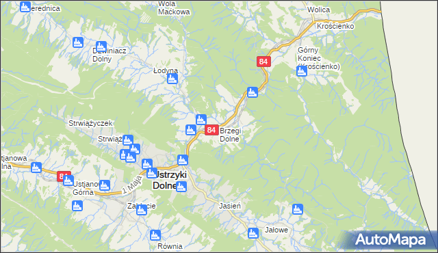 mapa Brzegi Dolne, Brzegi Dolne na mapie Targeo