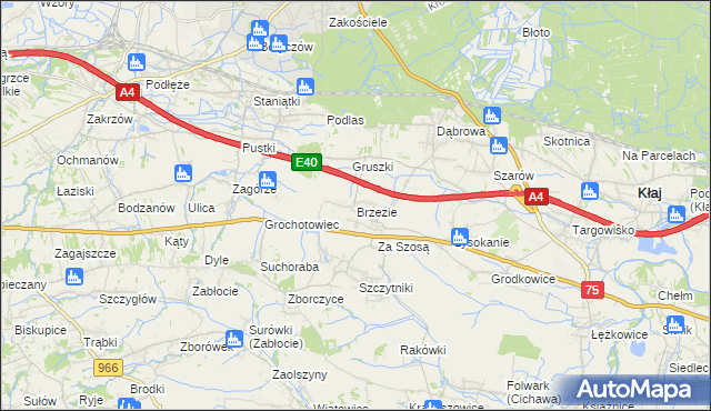 mapa Brzezie gmina Kłaj, Brzezie gmina Kłaj na mapie Targeo