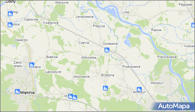 mapa Brzezinka Średzka, Brzezinka Średzka na mapie Targeo