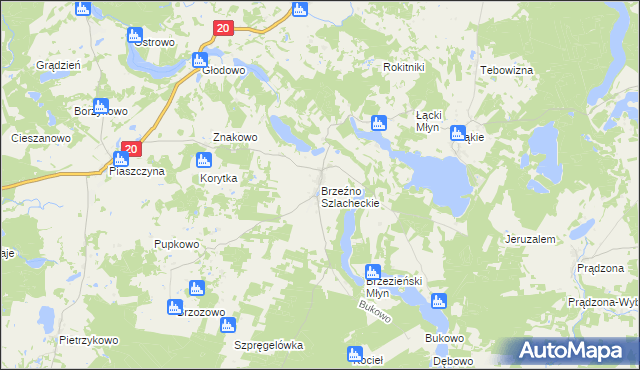 mapa Brzeźno Szlacheckie, Brzeźno Szlacheckie na mapie Targeo