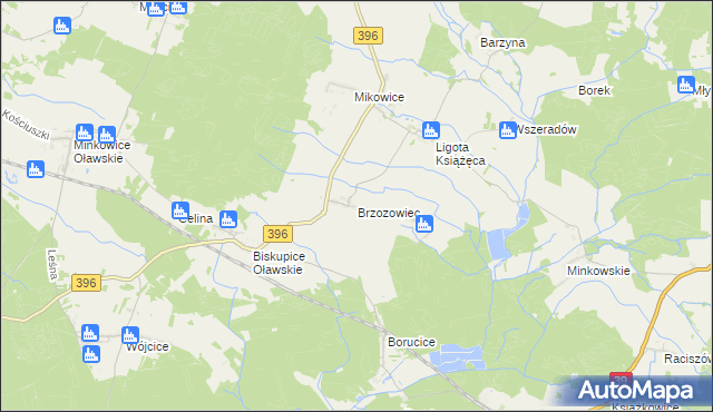mapa Brzozowiec gmina Namysłów, Brzozowiec gmina Namysłów na mapie Targeo