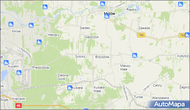 mapa Brzyszów, Brzyszów na mapie Targeo