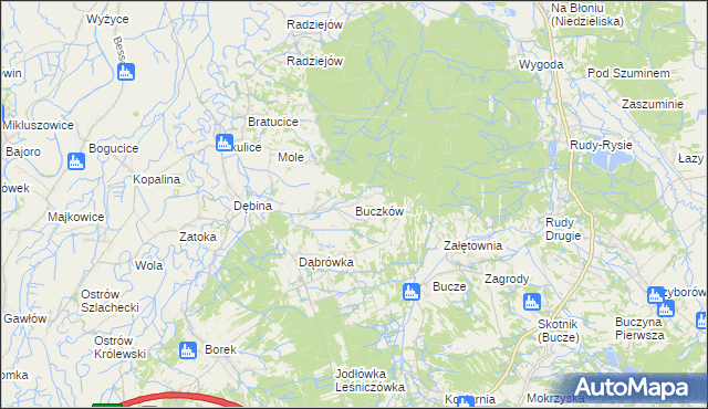 mapa Buczków gmina Rzezawa, Buczków gmina Rzezawa na mapie Targeo