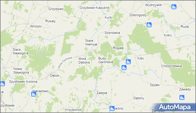 mapa Budy Garlińskie, Budy Garlińskie na mapie Targeo